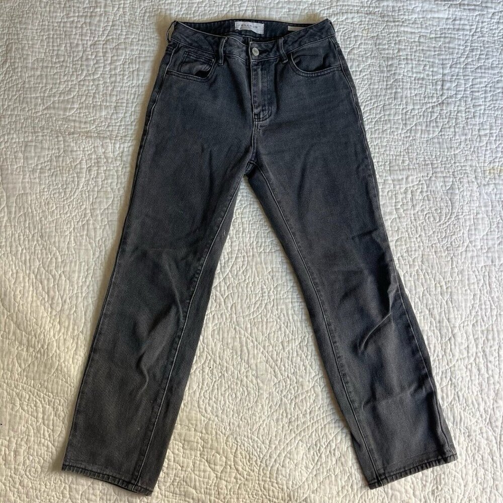 Pacsun High Rise Jeans Women’s Pants Zip Fly Straight Leg Charcoal Wash Size 23